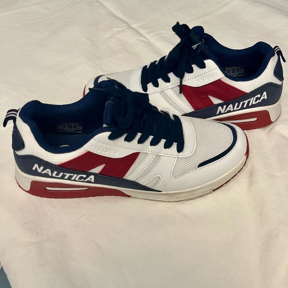 Nautica Other - Vintage Nautica Sneakers White Red and Blue Size 8.5